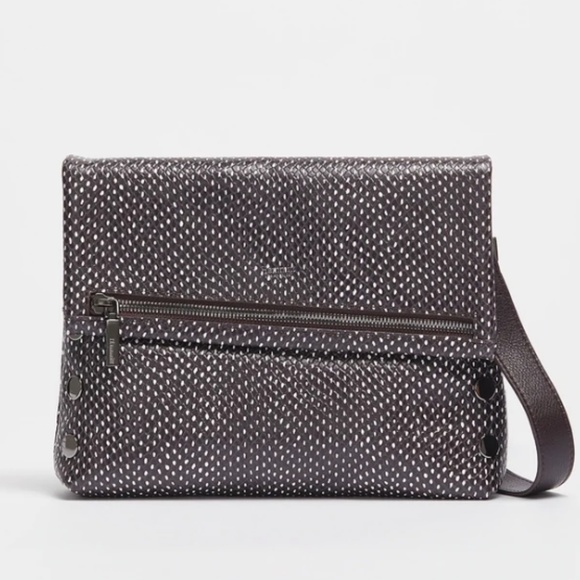 Hammitt Handbags - Hammitt VIP Medium Brown & White Leather Zippered Crossbody Clutch NWT